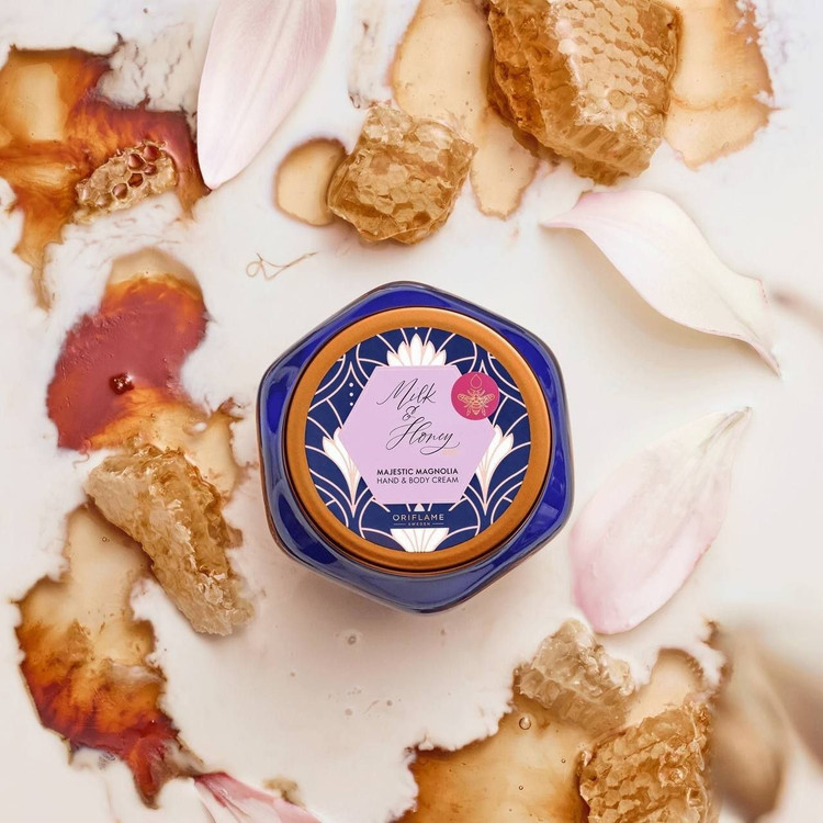 🍯 کرم کاسه ای دست و بدن شیر و عسل با رایحه لوکس مگنولیا🌸